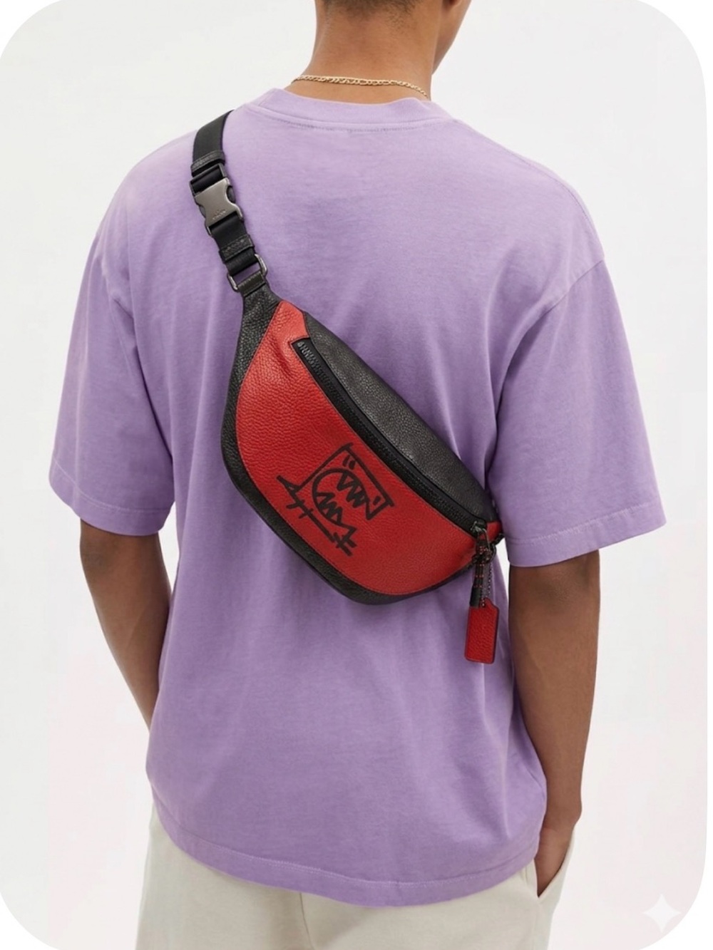 Coach x Guang Yu Warren Belt Bag - red/black Graffiti Style Rexy 2020 - like New - Picture 3 of 16